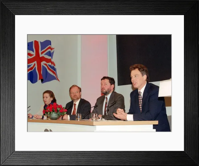 Framed Print : Tony Blair, David Blunkett, Margaret Becket - Labour Party MPs politicians at Labour Framed Print : Tony Blair, David Blunkett, Margaret Becket - Labour Party MPs politicians at Labour