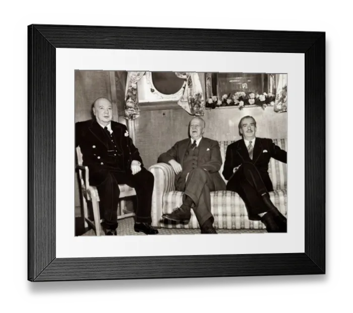 Framed Print : Winston Churchill in his cabin aboard The Queen Mary with The American Ambassador Walter Framed Print : Winston Churchill in his cabin aboard The Queen Mary with The American Ambassador Walter