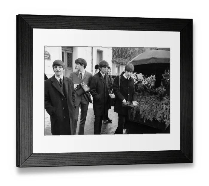 Framed Print : The Beatles walk about in Paris, France during their tour 15 January 1964 Framed Print : The Beatles walk about in Paris, France during their tour 15 January 1964
