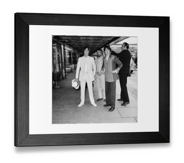 Framed Print : Beatles files 1968 John Lennon with Paul McCartney at London airport 0n their way Framed Print : Beatles files 1968 John Lennon with Paul McCartney at London airport 0n their way