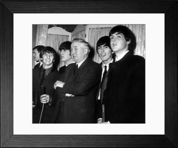 Framed Print : The Beatles and Harold Wilson MP, Labour Party Leader who presented them with their