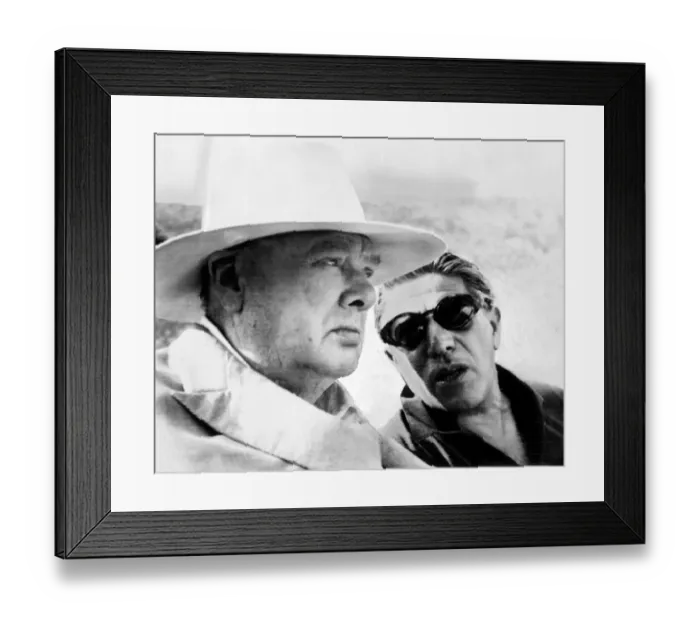 Framed Print : Winston Churchill, April 1962. In car leaving Nice Airport for a cruise around