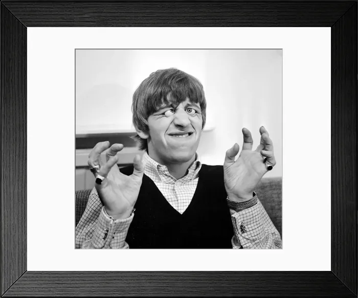 Framed Print : Ringo Starr with glass eyes when the Beatles details were being taken for their