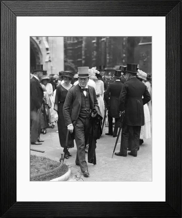 Framed Print : Winston Churchill seen here at the wedding of Air Marshall Sir Hug Trenchard to the Hon Framed Print : Winston Churchill seen here at the wedding of Air Marshall Sir Hug Trenchard to the Hon