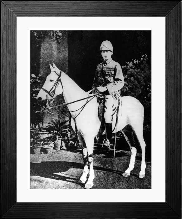 Framed Print : Sir Winston Churchill in khaki service dress outside the bungalow he shared with other Framed Print : Sir Winston Churchill in khaki service dress outside the bungalow he shared with other