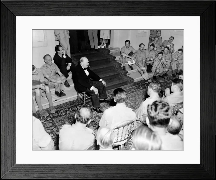Framed Print : British Prime Minister Winston Churchill photographed with British Framed Print : British Prime Minister Winston Churchill photographed with British
