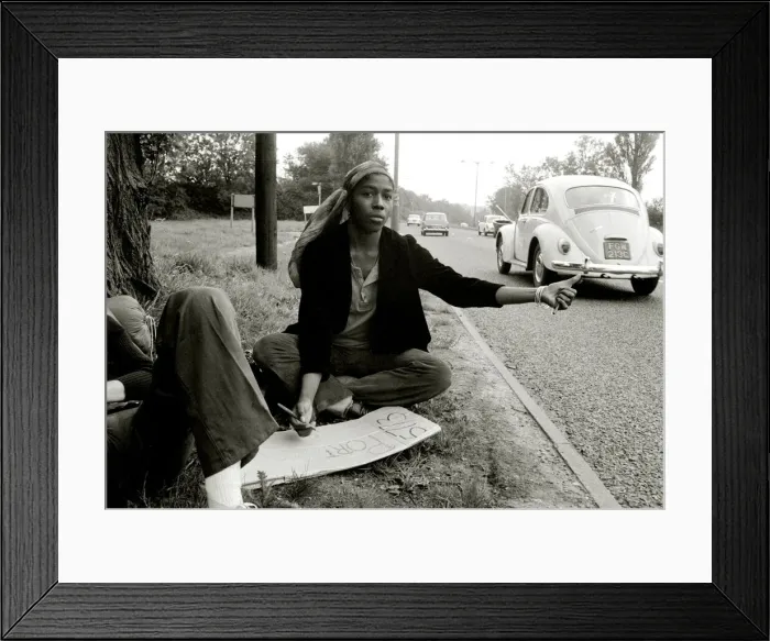 Framed Print : Every hundred yards or so down the A3 motorists find themselves being thumbed for a lift Framed Print : Every hundred yards or so down the A3 motorists find themselves being thumbed for a lift