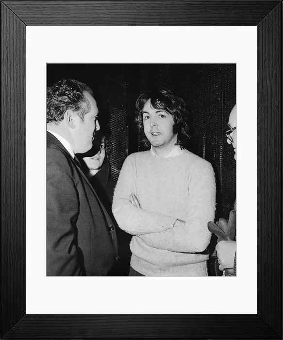 Framed Print : Paul McCartney speaks with Mirror reporter Don Short after announcing plans to marry