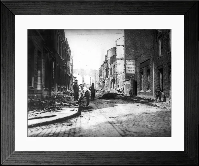 Framed Print : Louvain France during the German Occupation in World War One. Circa 1916