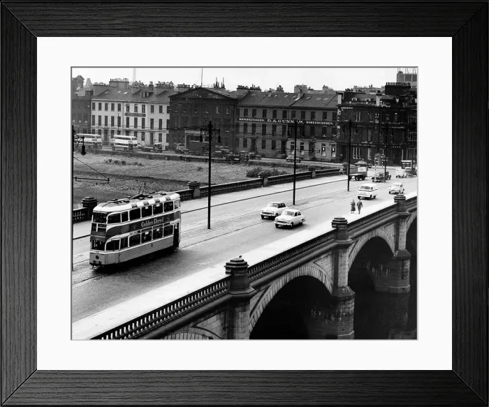 Framed Print : Views - Trams and cars pass over the Jamaica Bridge in Glasgow circa 1966 Framed Print : Views - Trams and cars pass over the Jamaica Bridge in Glasgow circa 1966