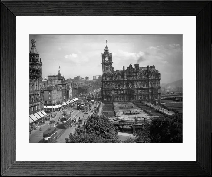 Framed Print : Edinburgh Princes Street 1950 North British Station Hotel Framed Print : Edinburgh Princes Street 1950 North British Station Hotel