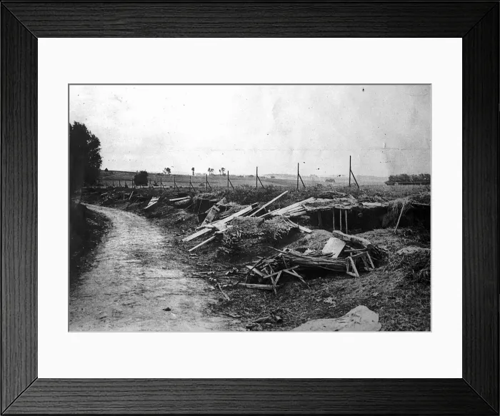 Framed Print : Evacuated World War One Trenches trenches in France Circa 1916 Framed Print : Evacuated World War One Trenches trenches in France Circa 1916