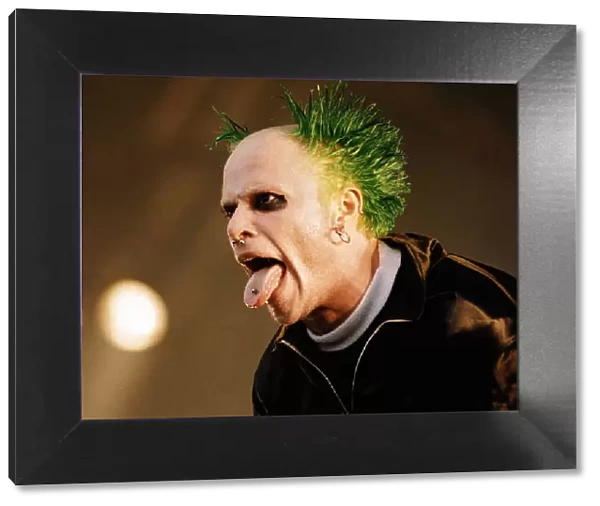 Keith Flint singer with pop group The Prodigy on stage at T in the Park music festival