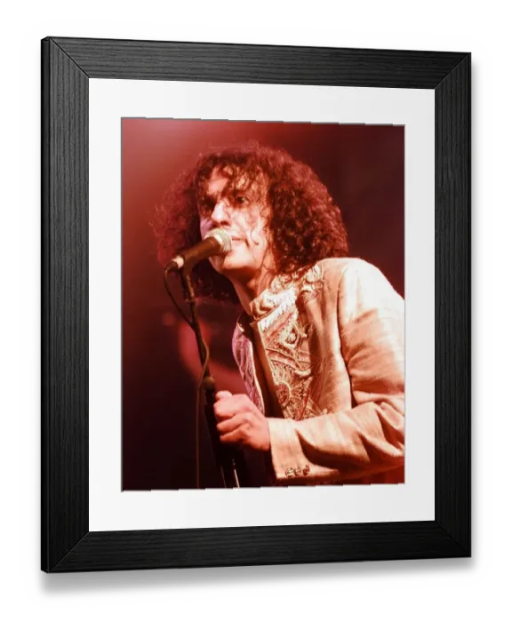 Framed Print : Black Star Liner rock band lead singer on stage September 1999 at the Mercury Music