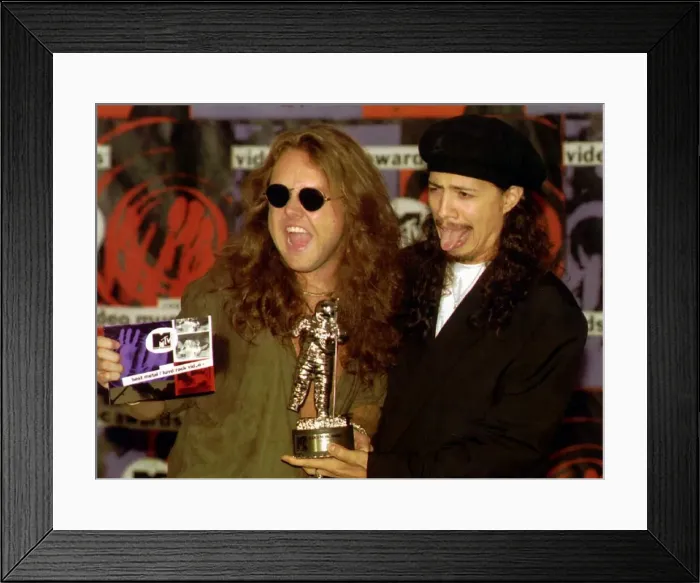 Framed Print : Metallica Heavy Metal rock group September 1996 Kirk Hammett and Lars Ulrich Framed Print : Metallica Heavy Metal rock group September 1996 Kirk Hammett and Lars Ulrich