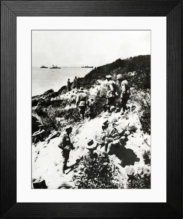 Framed Print : World War One Gallipoli. Australian troops tend to the wounded on the Gallipoli Framed Print : World War One Gallipoli. Australian troops tend to the wounded on the Gallipoli