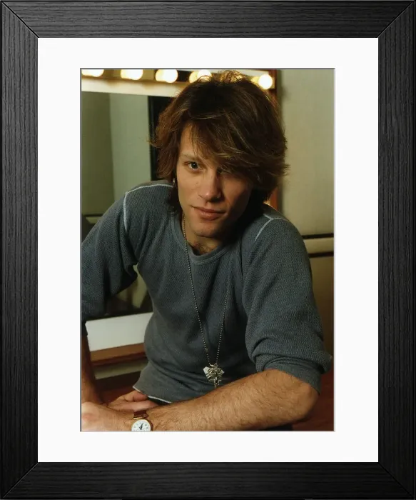 Framed Print : Jon Bon Jovi pop rock star of the group Bon Jovi circa 1995
