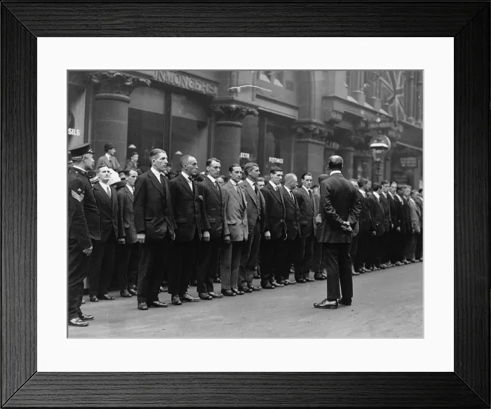 Framed Print : Stock Exchange Corps line up in Buchanan Street Glasgow during World War One circa Framed Print : Stock Exchange Corps line up in Buchanan Street Glasgow during World War One circa