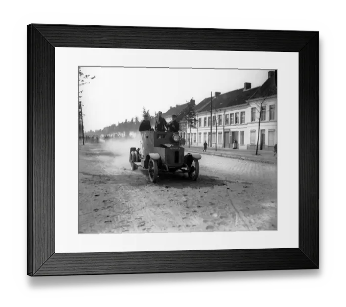 Framed Print : A Belgian Armoured car during World War One September 1914 Framed Print : A Belgian Armoured car during World War One September 1914