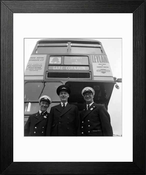 Framed Print : London Transport Double Decker bus and Staff - September 1962 Framed Print : London Transport Double Decker bus and Staff - September 1962