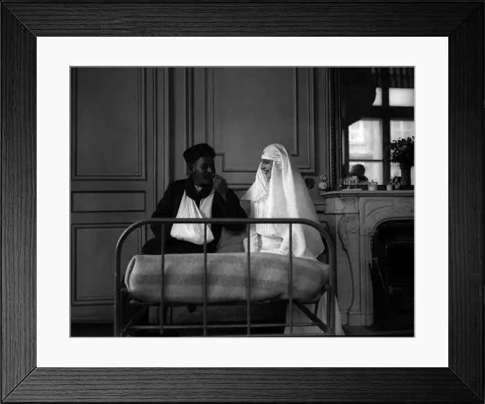 Framed Print : MmeIda Rubenstein at bedside of wounded soldier during World War One Circa Framed Print : MmeIda Rubenstein at bedside of wounded soldier during World War One Circa