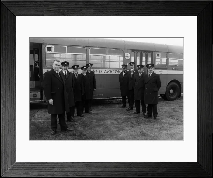 Framed Print : Red Arrow Buses - Bus Drivers and Staff in uniform - June 1979 Bus Drivers