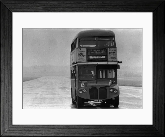 Framed Print : Routemaster bus part of the Red Arrows bus display team seen here at Chiswick testing Framed Print : Routemaster bus part of the Red Arrows bus display team seen here at Chiswick testing