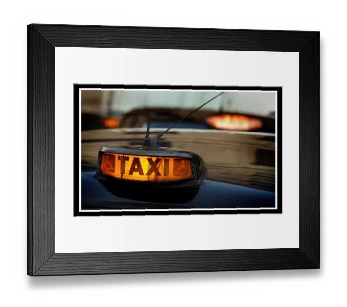Framed Print : Edinburgh taxi cabs December 1999 black hackney taxi Scotland