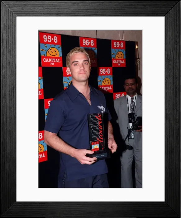 Framed Print : Robbie Williams Singer April 1998 At the 98. 5 Capital FM London Awards at The Royal Framed Print : Robbie Williams Singer April 1998 At the 98. 5 Capital FM London Awards at The Royal