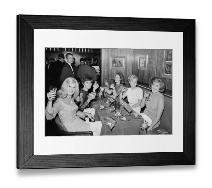 Framed Print : Players wives 1966 World Cup Mrs Tina Moore wife of Bobby Moore Mrs Martin Petrs Mrs