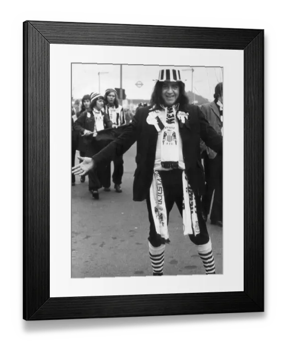 Framed Print : Newcastle United football fan at Wembley Stadium for FA Cup Final May 1974 Framed Print : Newcastle United football fan at Wembley Stadium for FA Cup Final May 1974