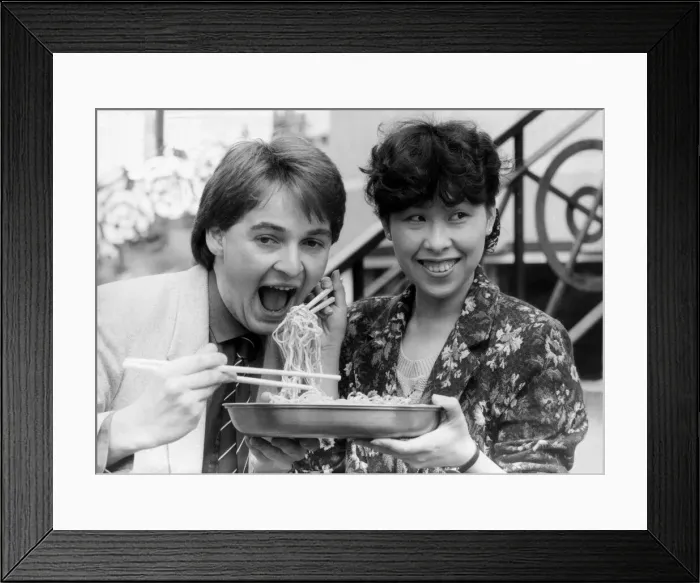 Framed Print : Derek Rae 19 scotlands youngest football commentator & Vivien Li 29 presenter of Framed Print : Derek Rae 19 scotlands youngest football commentator & Vivien Li 29 presenter of