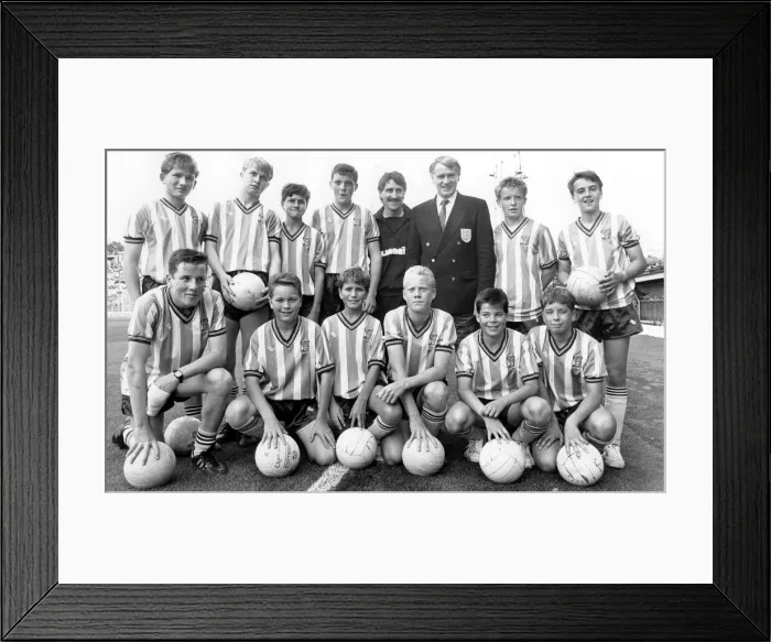 Framed Print : England manager Bobby Robson gave these Sky Blues kids an official seal of approval Framed Print : England manager Bobby Robson gave these Sky Blues kids an official seal of approval