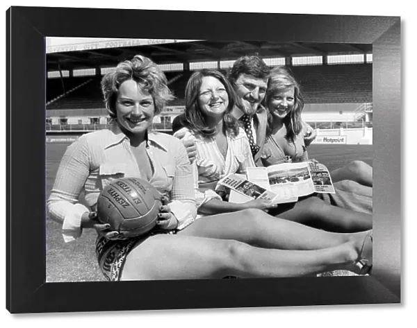 Coventry City Football Clubs manager Jimmy Hill is seen here with personality girls