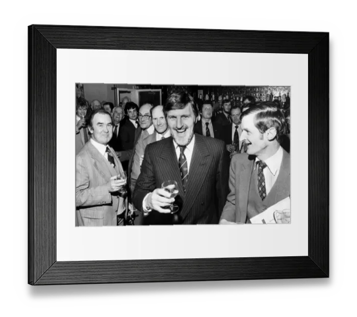 Framed Print : Jimmy Hill, chairman of Coventry City Football Club shares a joke