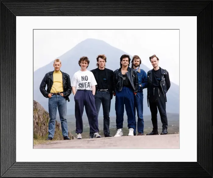 Framed Print : Runrig music groups August 1991 Donnie Munro and band members