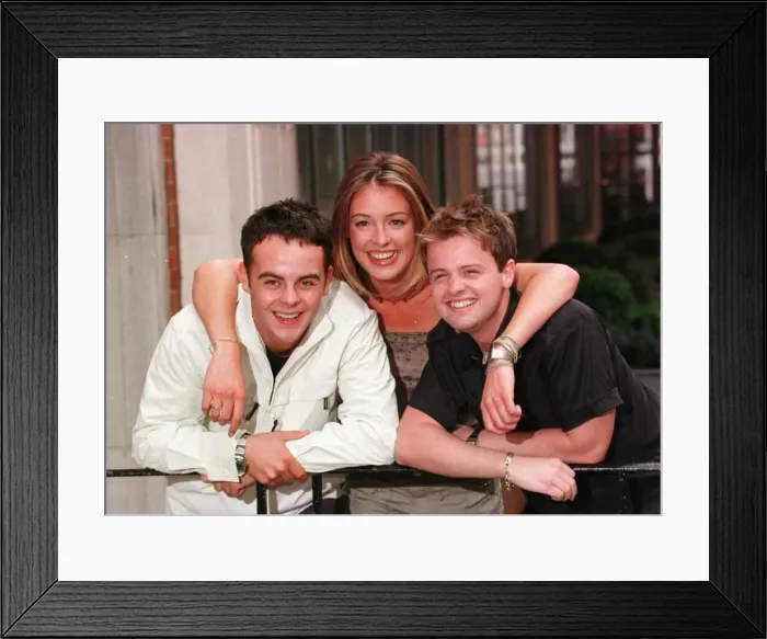 Framed Print : Ant McPartlin (left) and Declan Donnelly meet Cat Deeley