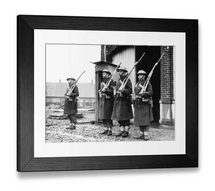 Framed Print : Royal Irish Fusiliers on guard duty during WW2 1940