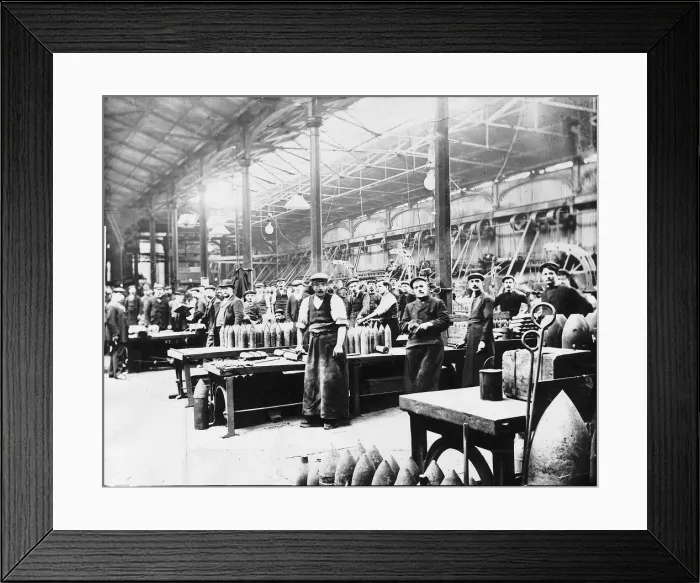 Framed Print : World War One - Munition factory making shells June 1915 Framed Print : World War One - Munition factory making shells June 1915