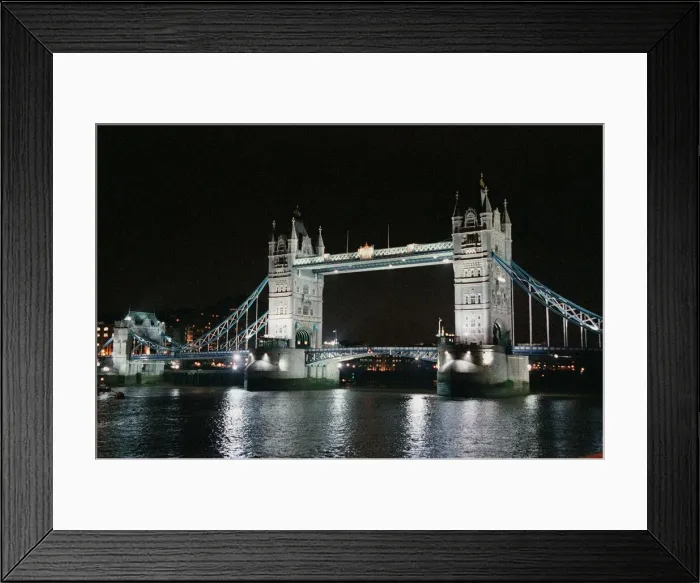 Framed Print : Tower Bridge Loondon at night November 1997 Framed Print : Tower Bridge Loondon at night November 1997