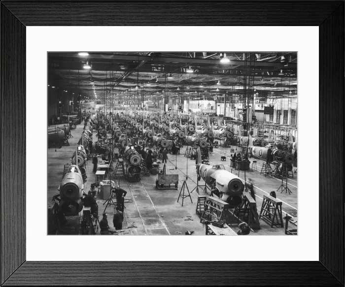 Framed Print : Hawker Typhoon fighter aircraft for the Royal Air Force in full production at an aircraft