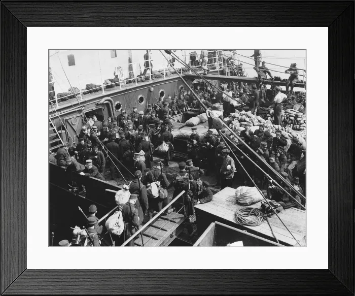 Framed Print : World War One - Belgian Volunteers leave le Harve for the Front September 1914 Framed Print : World War One - Belgian Volunteers leave le Harve for the Front September 1914