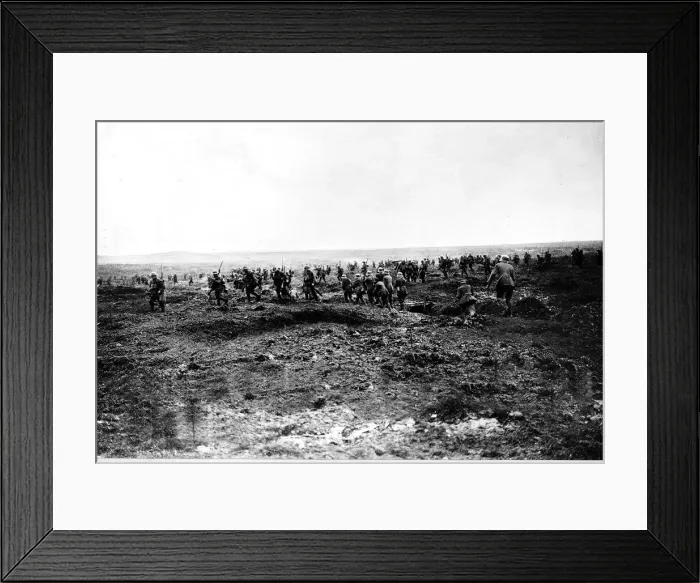 Framed Print : World War One - German troops leaving trenches July 1916 Framed Print : World War One - German troops leaving trenches July 1916