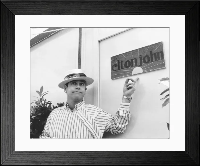 Framed Print : Elton John the singer at Wembley. June 1984 Framed Print : Elton John the singer at Wembley. June 1984
