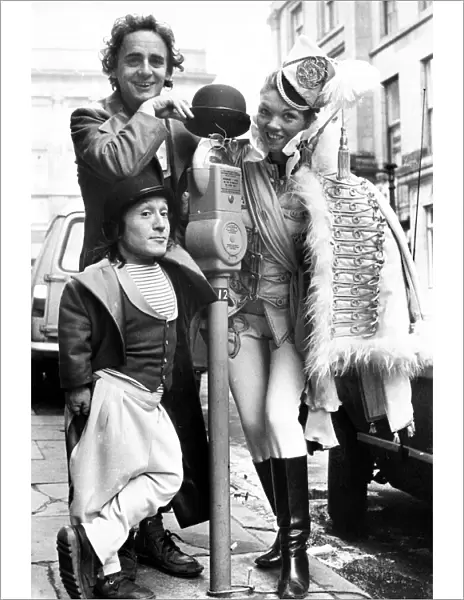 Sylvester McCoy, David Rappaport and Cinderella principal boy June Shand in December 1979