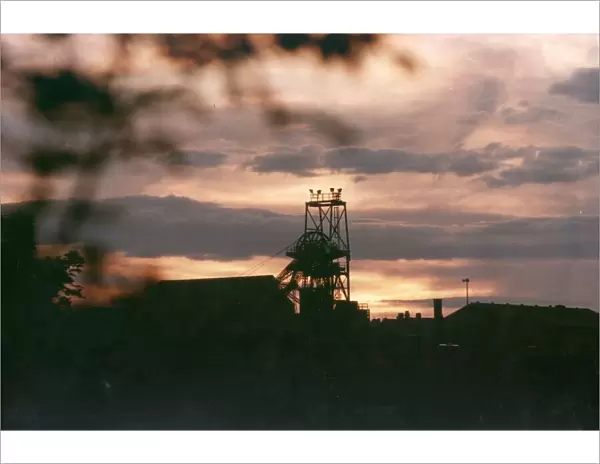 Murton Colliery silhouetted against a night sky