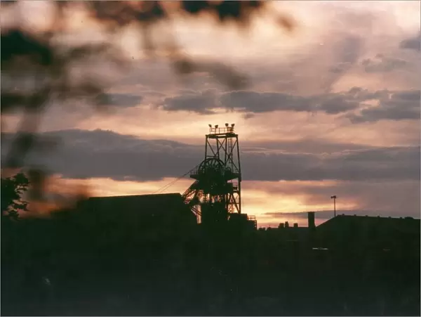 Murton Colliery silhouetted against a night sky