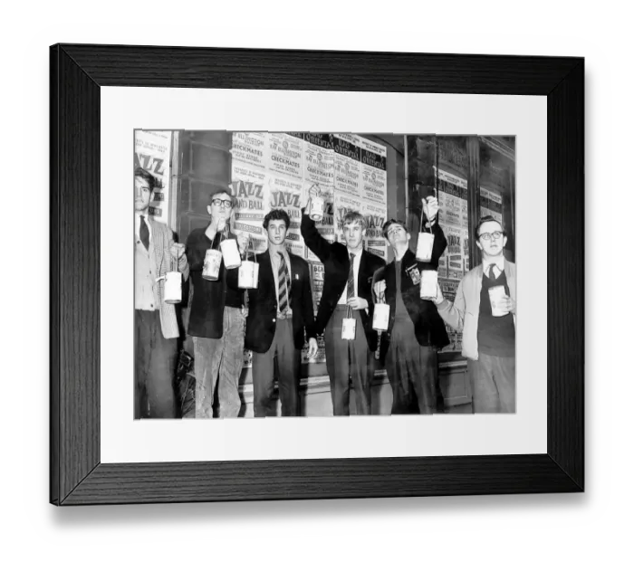 Framed Print : These students are out to get your money during rag week in October 1963 Framed Print : These students are out to get your money during rag week in October 1963