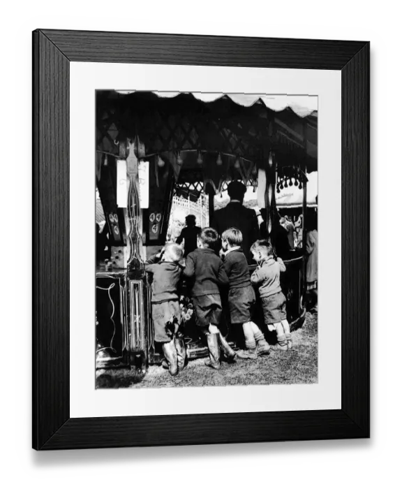Framed Print : Four young lads hoping to win something at the Newcastle Hoppings