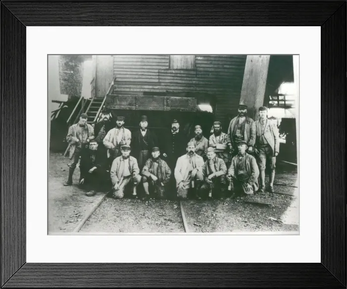 Framed Print : Waiting for the cage. Miners about to start their shift at Lambton Colliery. Circa 1920 Framed Print : Waiting for the cage. Miners about to start their shift at Lambton Colliery. Circa 1920